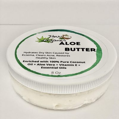 Aloe Vera Healing Butter- Sun Burn Relief, Lacerations, Burns, Hydration of Dry Skin Caused by Eczema, Psoriasis, Acne, For Sensitive Skin. 100% Organic