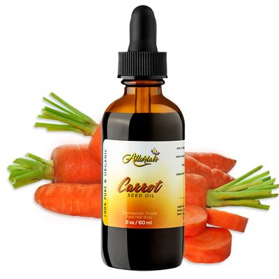 Allurials Carrot Seed Oil (2 Oz) 100% Pure & Organic, Unrefined, Cold Pressed, All Natural, Daucus Carota- Essential Carrot Moisturizer for Skin, Face and Hair Growth - 2 Oz