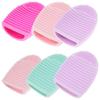 Beaupretty 6Pcs Silicone Makeup Brush Cleaner Mat Egg Shape Brush Scrubber Set for Travel Gym Home Use view 1