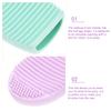 Beaupretty 6Pcs Silicone Makeup Brush Cleaner Mat Egg Shape Brush Scrubber Set for Travel Gym Home Use view 3