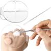 2 Pcs Acrylic Handheld Makeup Palette Foundation Mixing Palette Hand held Makeup Spatula Nail Art Manicure Tray with 2 Cosmetic Spatula, for Beauty Salon view 1