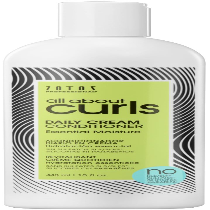 ALL ABOUT CURLS Daily Cream Conditioner Essential Moisture for All Curly Hair Types | Strengthens | 3X Resistance to Breaking | Cruelty-Free & Sulfate-Free, 32 Fl Oz