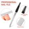 12 Pcs Metal Nail File 6.7 Inch Stainless Steel Nail File Double Sides with Anti Slip Handle Fingernails Toenails Manicure Tool for Woman and Men(Black) view 2