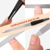 12 Pcs Metal Nail File 6.7 Inch Stainless Steel Nail File Double Sides with Anti Slip Handle Fingernails Toenails Manicure Tool for Woman and Men(Black) view 3