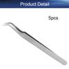 Auniwaig 5pcs High Precision Tweezers, Stainless Steel Pointed Tip Tweezers, ST-15 Micro-Magnetic Tweezer in OPP Bag for Craft, Electronics, Soldering and Experimental Work, Jewelry-Making view 4