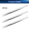 Auniwaig 3pcs High Precision Tweezers, Stainless Steel Pointed Tip Tweezers, ST-11 Micro-Magnetic Tweezer With Card Bag for Craft, Electronics, Soldering and Experimental Work, Jewelry-Making view 3