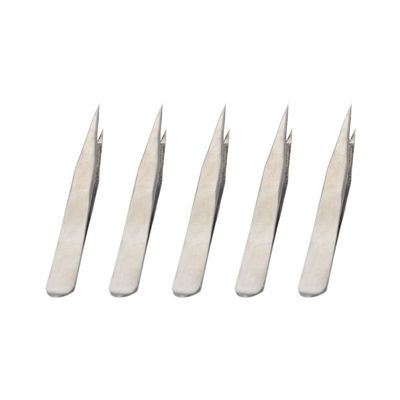 Auniwaig 5pcs High Precision Tweezers, Stainless Steel Pointed Tip Tweezers, ST-12 Micro-Magnetic Tweezer for Craft, Electronics, Soldering and Experimental Work, Jewelry-Making,(135mm, Card Bag)