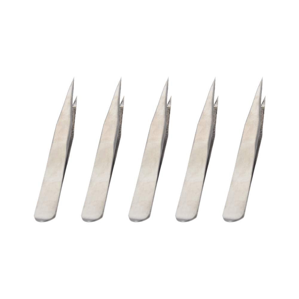 Auniwaig 5pcs High Precision Tweezers, Stainless Steel Pointed Tip Tweezers, ST-12 Micro-Magnetic Tweezer for Craft, Electronics, Soldering and Experimental Work, Jewelry-Making,(135mm, Card Bag)