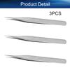 Auniwaig 3pcs High Precision Tweezers, Stainless Steel Pointed Tip Tweezers, ST-10 Micro-Magnetic Tweezer With Card Bag for Craft, Electronics, Soldering and Experimental Work, Jewelry-Making view 4