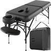 CLORIS 84" Professional Massage Table Portable 2 Folding Lightweight Facial Solon Spa Tattoo Bed Height Adjustable with Carrying Bag & Aluminium Leg Hold Up to 1100LBS view 1