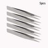 Auniwaig 5pcs High Precision Tweezers, Stainless Steel Pointed Tip Tweezers, ST-16 Micro-Magnetic Tweezer in OPP Bag for Craft, Electronics, Soldering and Experimental Work, Jewelry-Making view 2