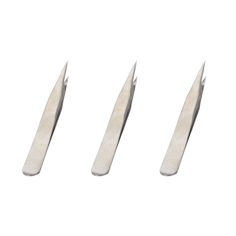 Auniwaig 3pcs High Precision Tweezers, Stainless Steel Pointed Tip Tweezers, ST-12 Micro-Magnetic Tweezer for Craft, Electronics, Soldering and Experimental Work, Jewelry-Making,(135mm, Card Bag)
