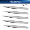 Auniwaig 5pcs High Precision Tweezers, Stainless Steel Pointed Tip Tweezers, ST-10 Micro-Magnetic Tweezer With Card Bag for Craft, Electronics, Soldering and Experimental Work, Jewelry-Making view 3