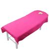 1 pcs Beauty Massage Bed Sheets with Hole, SPA Massage Treatment Bed Table Cover Flat Sheets (Rose red, 120x190cm) view 1