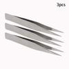 Auniwaig 3pcs High Precision Tweezers, Stainless Steel Pointed Tip Tweezers, ST-16 Micro-Magnetic Tweezer in OPP Bag for Craft, Electronics, Soldering and Experimental Work, Jewelry-Making view 2