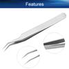 Auniwaig High Precision Tweezers, Stainless Steel Pointed Tip Tweezers, ST-17 Micro-Magnetic Tweezer in OPP Bag for Craft, Electronics, Soldering and Experimental Work, Jewelry-Making view 3