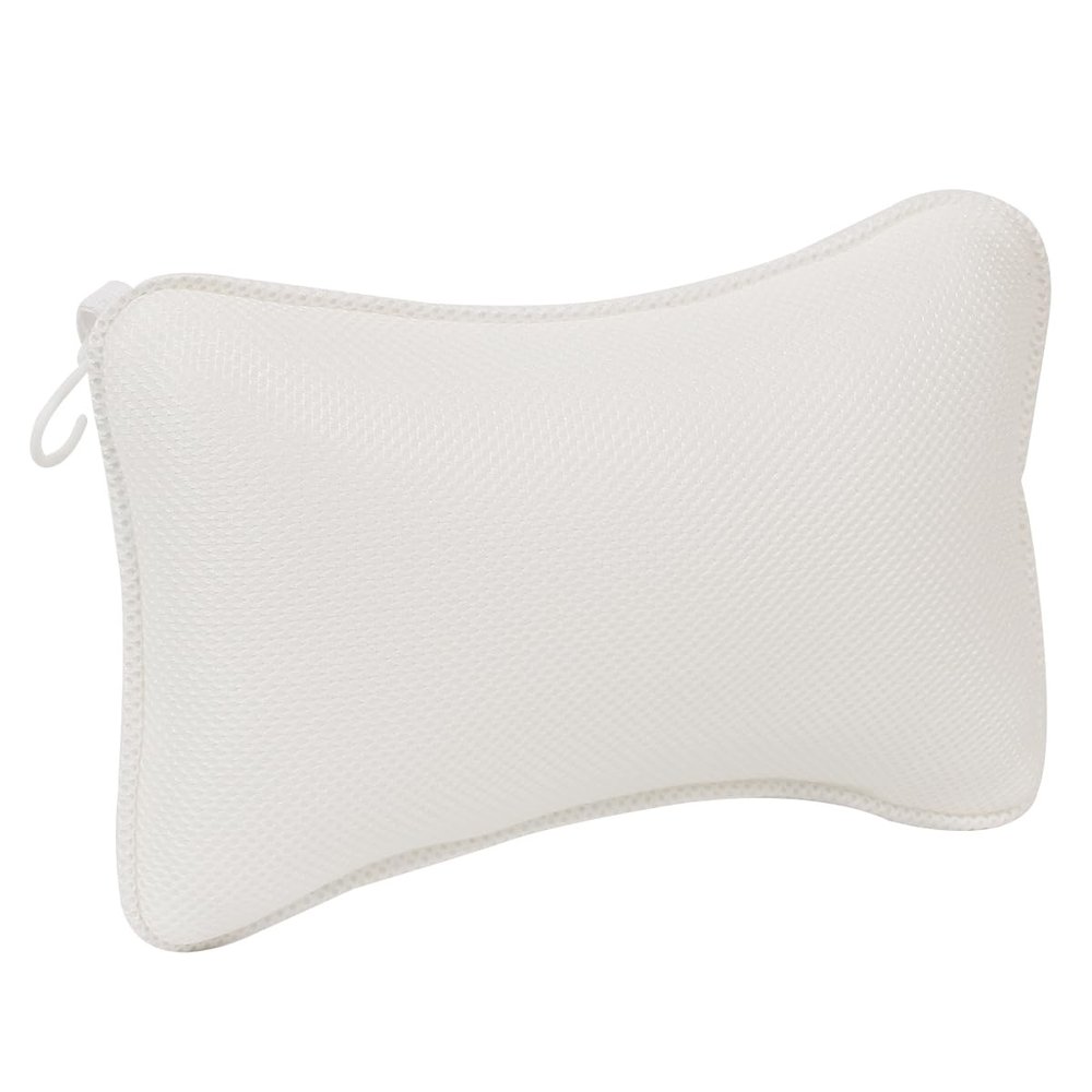 Bath Neck Pillow Bathtub Cushion Non- Slip Sponge Bathtub Pillow with Suction Cups Head Pillow Neck Shoulder Support Cushion for Home Hotel White Bath Back Pillow Bathroom Pillow