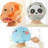 3 Pcs Women Shower Cap Waterproof Elastic Bath Hat Cleaning Hat Cute Kid Adult (Elephant+Lion+Panda) view 1