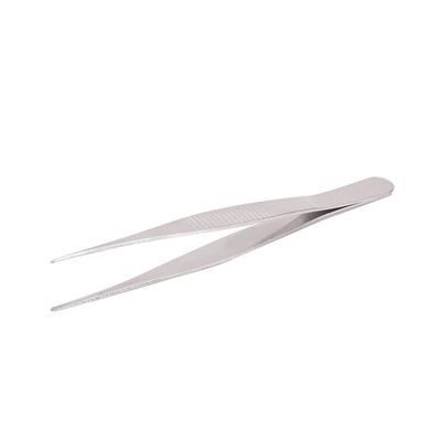 Auniwaig Stainless Steel Tweezers, Precision Tweezers, 125mm Lenght Stainless Steel Straight Pointed Tweezers with Serrated Tip