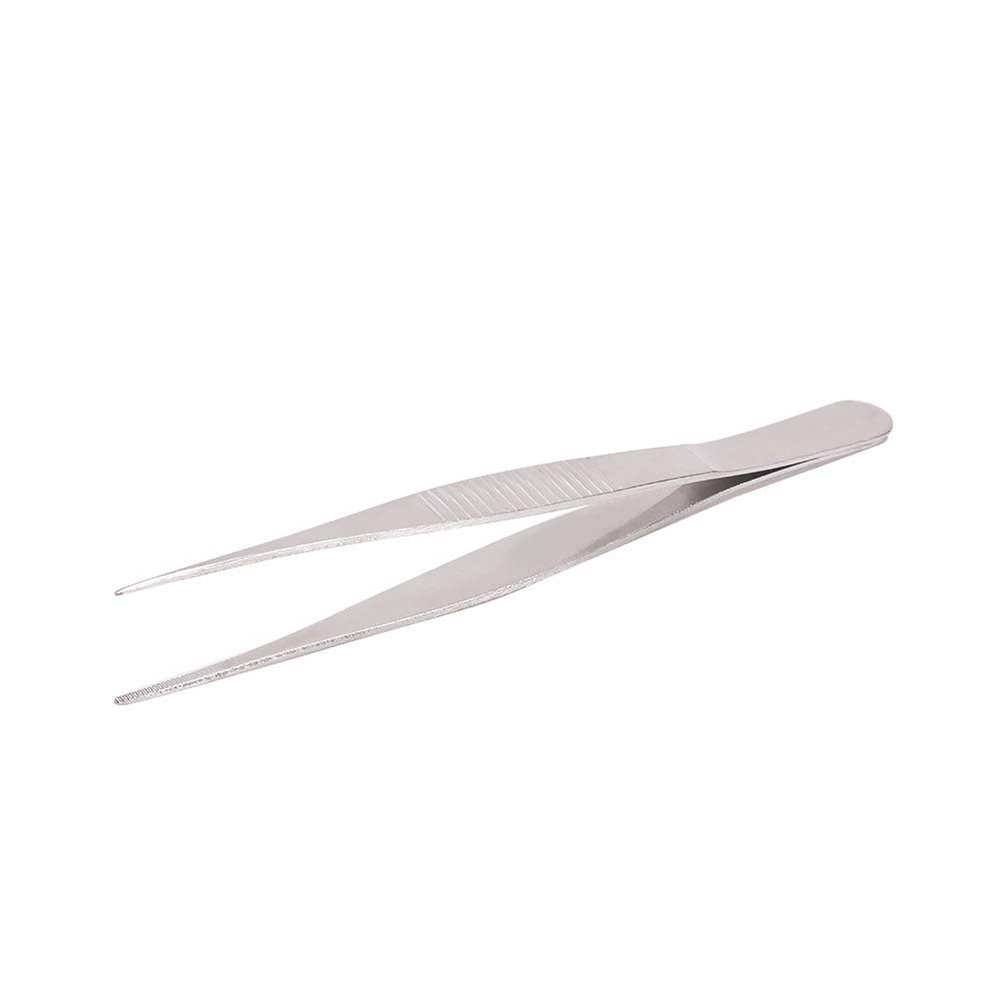 Auniwaig Stainless Steel Tweezers, Precision Tweezers, 125mm Lenght Stainless Steel Straight Pointed Tweezers with Serrated Tip