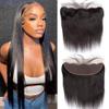 13x4 Lace Frontal Closure Ear to Ear Frontal HD Lace 18 Inch Brazilian Straight Frontal Virgin Human Hair Frontals Lace Closures Natural Black 150% Density view 1