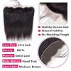 13x4 Lace Frontal Closure Ear to Ear Frontal HD Lace 18 Inch Brazilian Straight Frontal Virgin Human Hair Frontals Lace Closures Natural Black 150% Density view 4