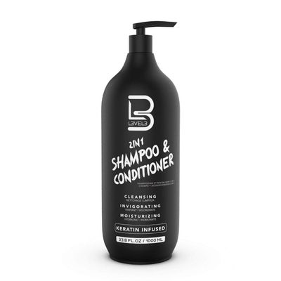 L3 Two in One Shampoo and Conditioner - Smooths and Strengthens Hair - Improves Shine and Tames Frizzy Hair - 33.8 Fl Oz