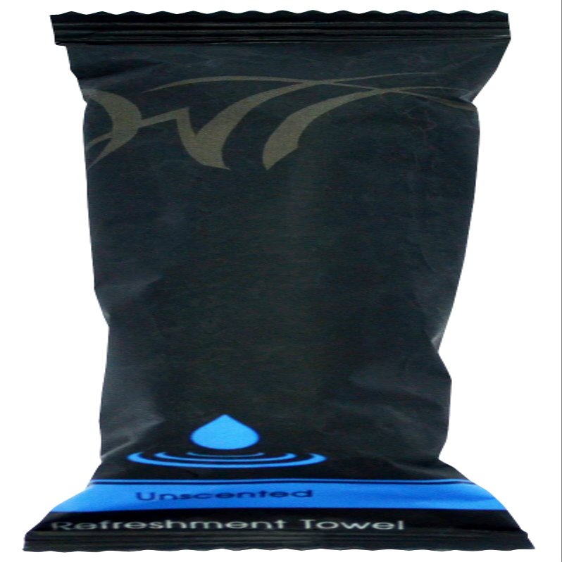 WT WHITE TOWEL SERVICES 10" x 10" inch Moist Cotton Towel Individually Wrapped - Unscented (Case of 50)