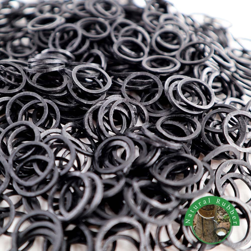 Beauty Town 1000 Pcs Rubber Bands - Soft Elastic Hair Accessories, Braids Mini Ties, No Damage Stretchy Bands for Hair (4-Packs) (Black)