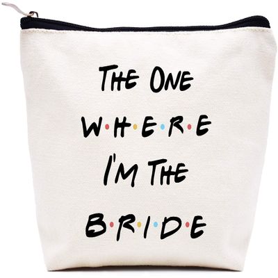 LIBIHUA Bride Gift The One Where I'm the Bride Engagement Gift Bridal to Be Newly Engaged Bridal Shower Present Bachelorette Party Present Travel Pouch Hangover Clutch Makeup Bag Cosmetic Bag