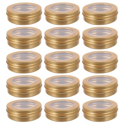 Beaupretty 24pcs Aluminum Jars with Transparent Lids for Cosmetics Creams and Crafts Leak Travel Containers for Lotion Beads and More