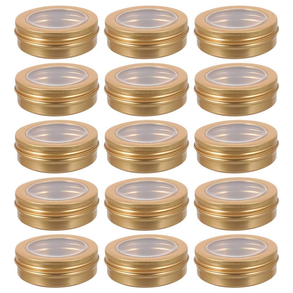 Beaupretty 24pcs Aluminum Jars with Transparent Lids for Cosmetics Creams and Crafts Leak Travel Containers for Lotion Beads and More