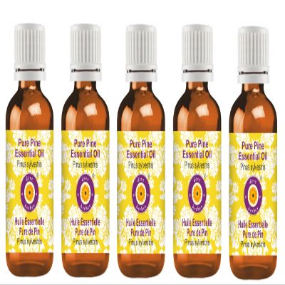 Deve Herbes Pure Pine Essential Oil (Pinus sylvestris) Steam Distilled (Pack of Five) 100ml X 5 (16.9 oz)