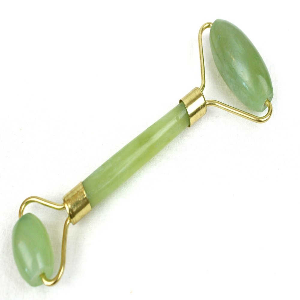 100% Real Natural Jade FACE & Body Dual Roller; Anti-Aging & Puffiness REDUCING Massager