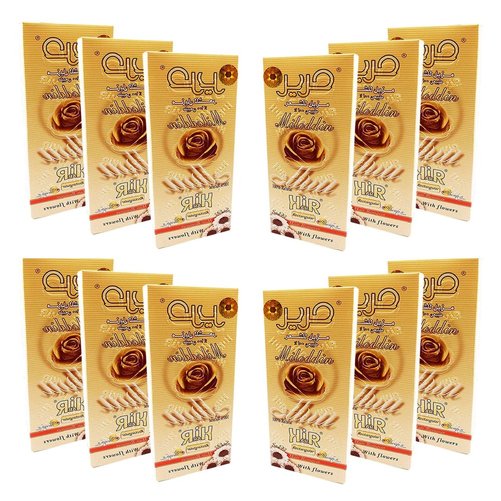 Harir Sweet Packets Hair Removal Wax Waxing Sugar Sugaring Paste Natural All Body Parts All Hair Types Bikini Brazilian Underarms Face Easy to Prepare (12 Packs x 90 gm) Total 38 oz / 1080 gm