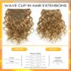 Caliee Natural Curly Clip in Hair Extensions Natural Wave 16inch Honey Blonde Hair Real Remy Thick Human Hair Extensions Full Head for Women Wavy Curly Blonde #27 7Pieces 17Clips Per Pack view 2