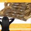 Caliee Natural Curly Clip in Hair Extensions Natural Wave 16inch Honey Blonde Hair Real Remy Thick Human Hair Extensions Full Head for Women Wavy Curly Blonde #27 7Pieces 17Clips Per Pack view 4