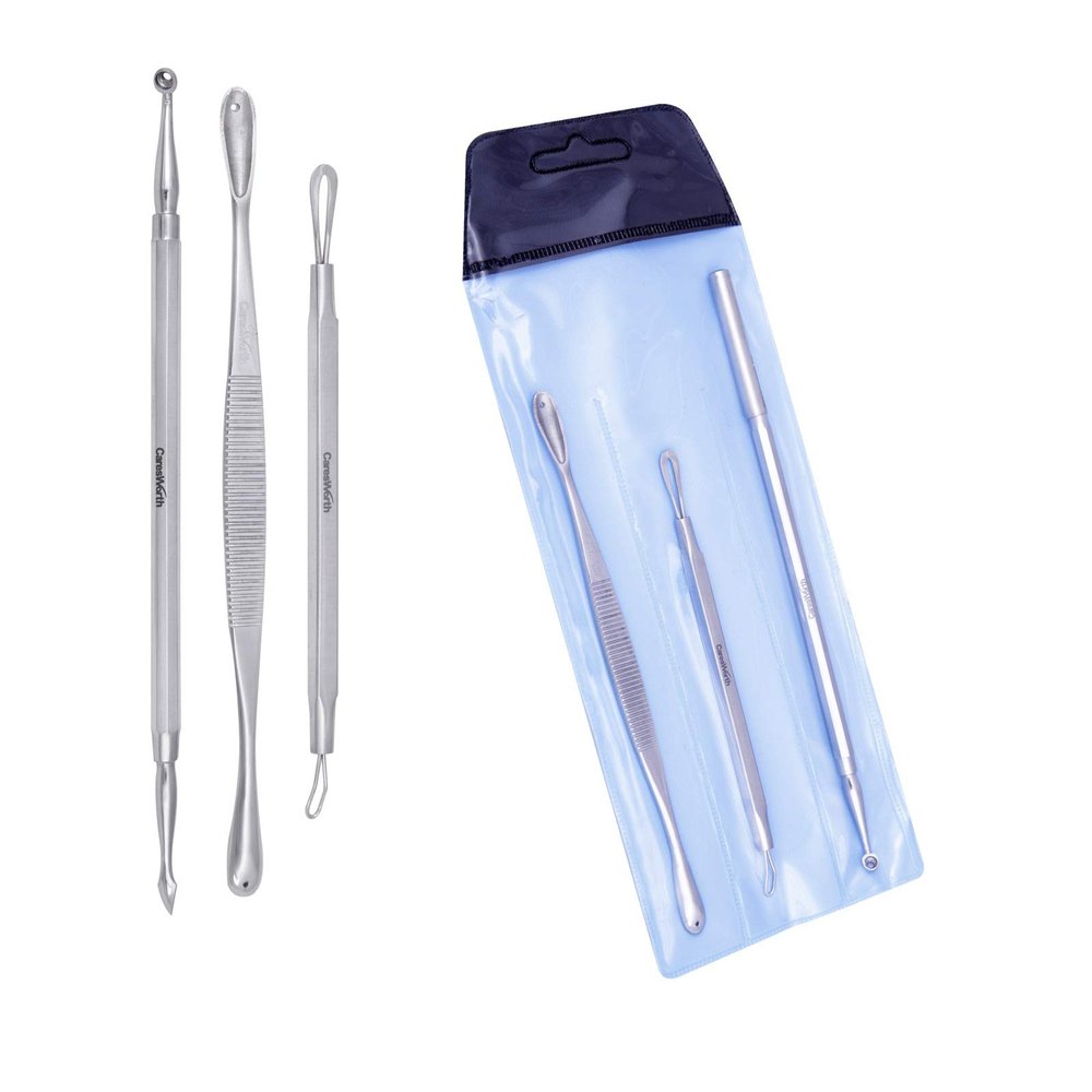 Blackhead Comedone Acne Pimple Blemish Extractor Remover Tool Kit (3Pcs)