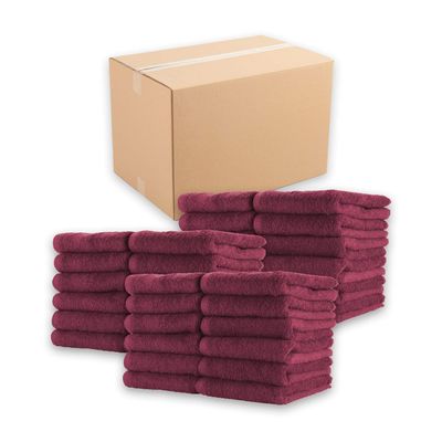 Arkwright Bleach Proof Salon Towels Bulk - Case of 180 - Highly Absorbent, 100% Cotton, Quick Dry Spa Face Towel for Hair Stylist, Barber, Pedicure, and Esthetician, 16 x 27 in, Burgundy