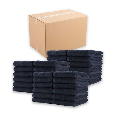 Arkwright Bleach Proof Salon Towels Bulk - Case of 180 - Highly Absorbent, 100% Cotton, Quick Dry Spa Face Towel for Hair Stylist, Barber, Pedicure, and Esthetician, 16 x 27 in, Navy