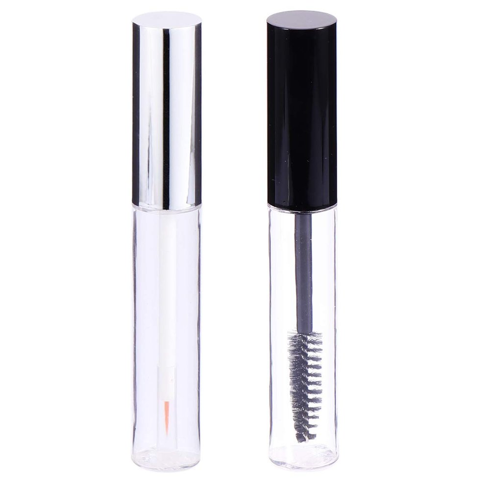 Beaupretty 10ml Empty Mascara Tube with Eyelash Wand Transparent Eyeliner Bottle Eyelash Cream Container Bottle with Rubber Inserts and Funnels Set for Oil