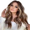 Andongnywell Wig Long Curly Wavy Brown Wigs Middle Part Glamorous Women Wigs Synthetic Full Wig with Wig Cap (Brown,One Size) view 1