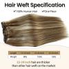 Balayage Sew in Hair Extensions Real Human Hair Weft, Hand Tied Weft Hair Extensions Human Hair Ash Brown to Beige Blonde to Platinum Blonde Highlights Human Hair Bundles Genius Weft 80G 14 Inch view 2