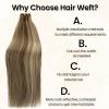 Balayage Sew in Hair Extensions Real Human Hair Weft, Hand Tied Weft Hair Extensions Human Hair Ash Brown to Beige Blonde to Platinum Blonde Highlights Human Hair Bundles Genius Weft 80G 14 Inch view 4
