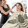 visesunny Barber Cape Vintage Bee Polyester Hair Cutting Salon Cape Apron Anti-Static Haircut Water-Resistant Shaving Cloth Beard Shaving Bib Hairdressing Cape view 4