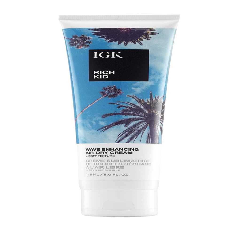 IGK RICH KID Wave Enhancing Air-Dry Cream | Hold + Texture + Shine | Vegan + Cruelty Free | 5 Oz