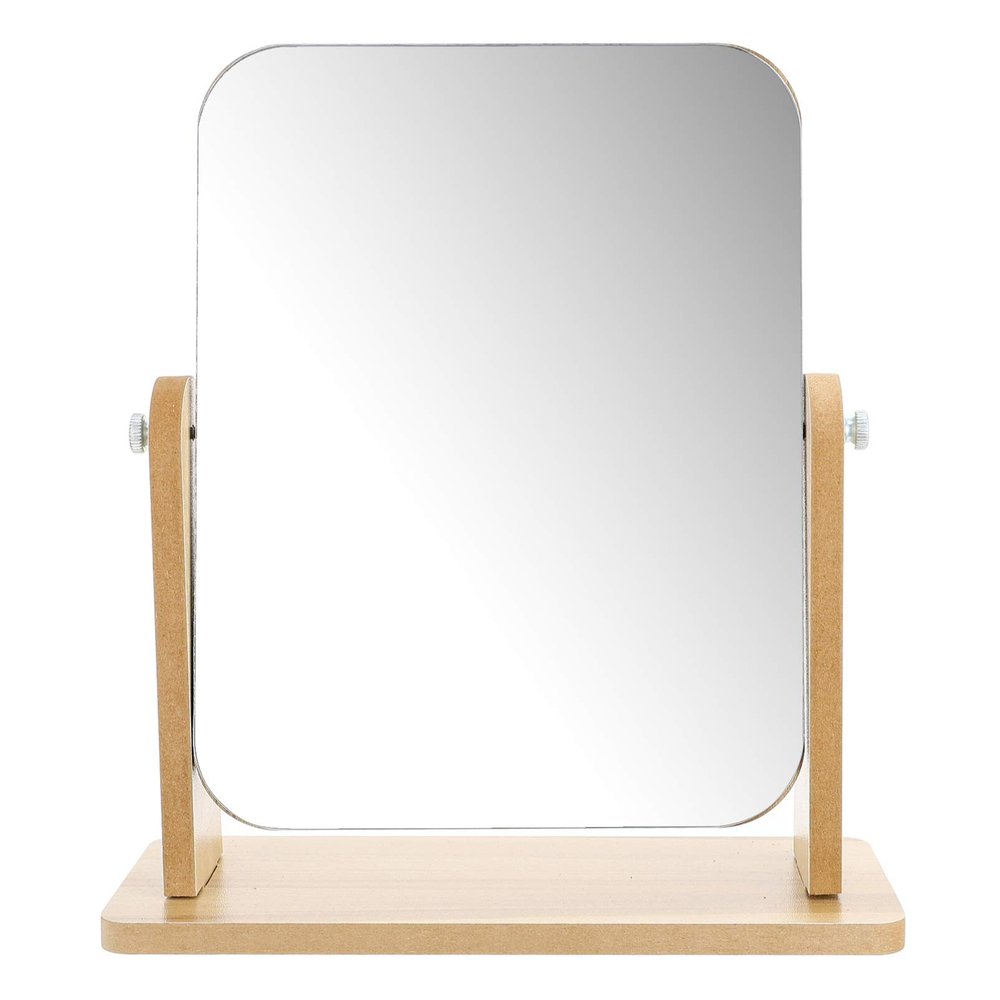 Beaupretty Home Tabletop Swivel Makeup Mirror with Wood Stand Rotating Design for Easy Viewing for Women of All Ages for Makeup Application and Grooming Great for Special Occasions
