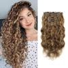 Loxxy Clip in Human Hair Extensions Natural Wave 16inch #P4/27 Dark Brown Mixed with Caramel Blonde Real Human Hair Extensions for Women Double Weft 120g/set 7Pcs/lot And 17 Clips Per Pack view 1