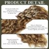 Loxxy Clip in Human Hair Extensions Natural Wave 16inch #P4/27 Dark Brown Mixed with Caramel Blonde Real Human Hair Extensions for Women Double Weft 120g/set 7Pcs/lot And 17 Clips Per Pack view 4