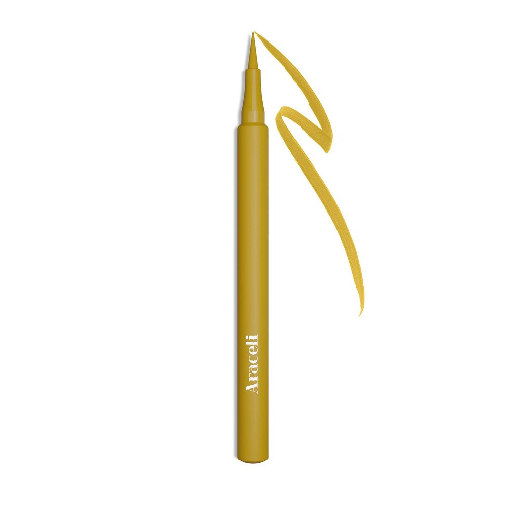 Araceli Beauty Liquid Eyeliner Pen - Water Resistant, Smudge-Proof, Long-Lasting, Quick-Dry Formula for Cat Eye and Winged Looks - Intense Pigments Eye Liner (Yellow)